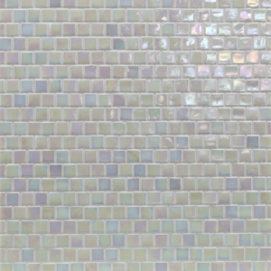 White glass shimmers with pastel iridescence.