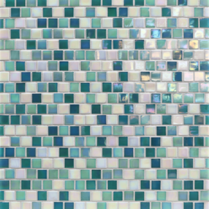 Mid-Century hues of blue, green and cream.