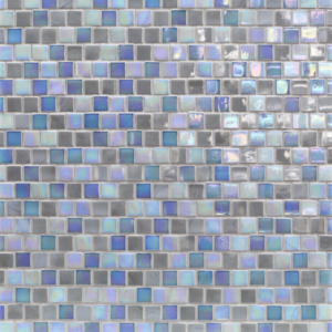 Ice, blue, and mineral grey with iridescence.
